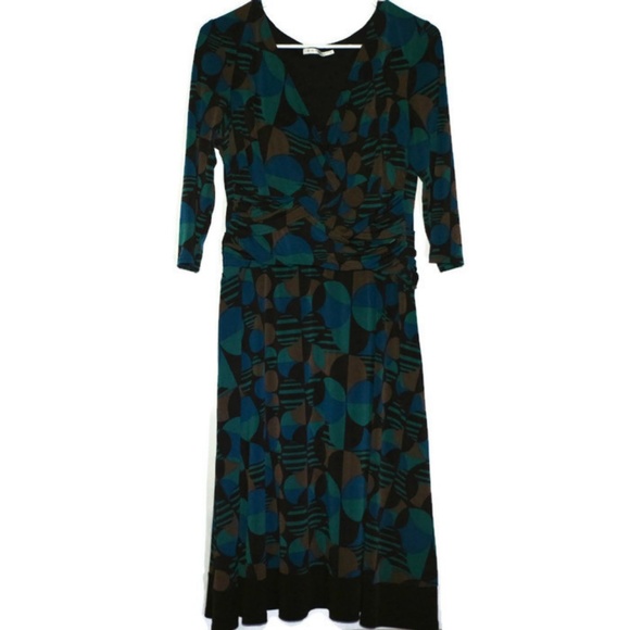Sandra Darren Dresses & Skirts - Women's Sandra Darren Aqua/Brown Dress, Size L